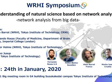 WRHI Symposium “Understanding of natural science  based on network analysis ” to be held on 24 Jan.