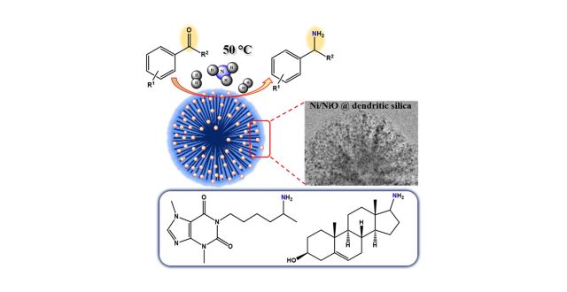 Dendritic Silica-Supported Ni/NiO Nanoparticle Catalyst enables Primary Amine Synthesis from Carbonyls at 50 °C