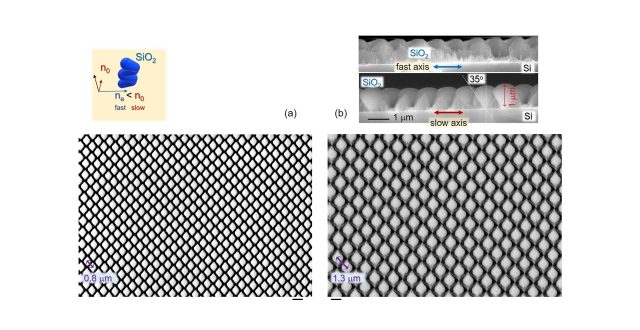 3D columnar silica (glass) nano-domes show anisotropy at IR wavelengths and can be used for radiative cooling and sensors